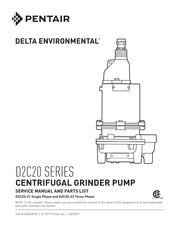 Pentair DELTA ENVIRONMENTAL D2C20-23 Service Manual And Parts List