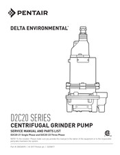 Pentair DELTA ENVIRONMENTAL D2C20 Series Service Manual And Parts List