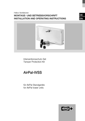 Helios AirPal-IVSS Installation And Operating Instructions Manual