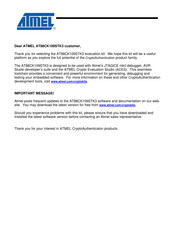 Atmel AT88CK109STK3 Quick Start Manual