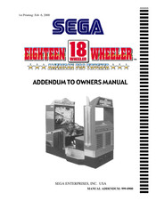 Sega 18 Wheeler Owner's Manual