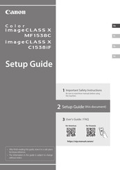 Canon Color imageCLASS X C1538iF Setup Manual