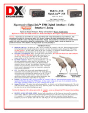 DX Engineering Tigertronics SignaLink TGR-SL-USB Instructions Manual