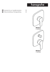 Hans Grohe MySport 71341000 Instructions For Use Manual