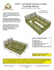 Outdoor living today Garden In A Box Assembly Manual