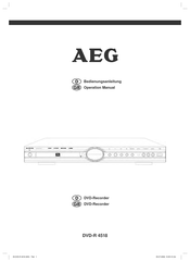 AEG DVD-R 4518 Operation Manual