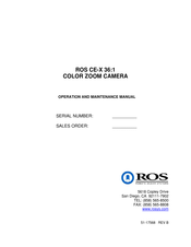 Ros CE-X-36 Operation And Maintenance Manual