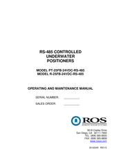 Ros PT-25FB-24VDC-RS-485 Operating And Maintenance Manual