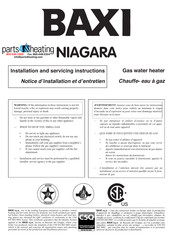 Baxi NIAGARA Installation And Servicing Instructions