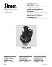 Simer 2920 Owner's Manual