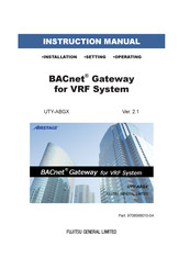 Fujitsu BACnet UTY-ABGX Instruction Manual