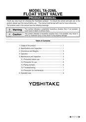 Yoshitake TA-22ML Product Manual