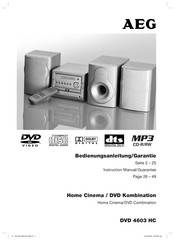 AEG DVD 4603 HC Instruction Manual & Guarantee