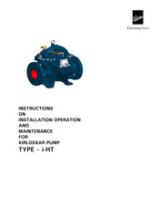 KIRLOSKAR i-HT Instruction On Installation, Operation And Maintenance