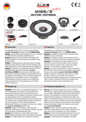 Audio System M165/3 EVO 2 User Manual