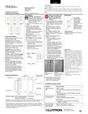 Lutron Electronics Stanza SZ-2B Installation Instructions