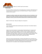 Millenium T-100 Instruction Manual