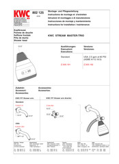 Kwc STREAM MASTER-TRIO 802 125 Instructions For Installation / Maintenance