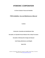 Hydronic P720 Installation, Use And Maintenance Manual