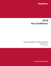 MacDon HC10 Setup, Operation, And Parts Manual