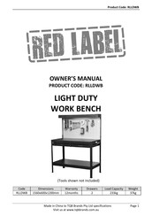 TQB RED LABEL RLLDWB Owner's Manual