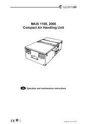 SystemAir MAXI 2000 Operation And Maintenance Instructions