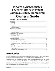 Micom RM500R Owner's Manual