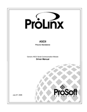 ProSoft Technology ProLinx ASCII Driver Manual