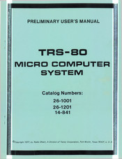 Radio Shack 26-1201 Preliminary User's Manual