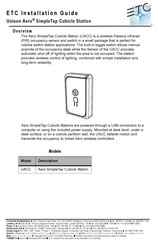 Etc Unison Aero SimpleTap Cubicle Station Installation Manual