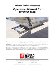 Wilson Trailer HYDRO-Trap Operator's Manual