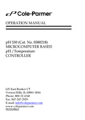 Cole Parmer pH 550 Operation Manual