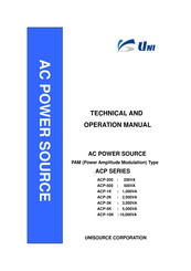 UNI ACP-10K Technical And Operational Manual