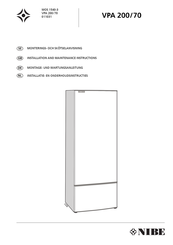 Nibe VPA 200/70 Installation And Maintenance Instructions Manual