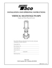 Taco VM0210 Installation And Operating Instructions Manual
