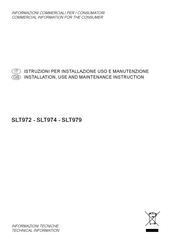 Sirius Satellite Radio SLT979 Installation, Use And Maintenance Instruction