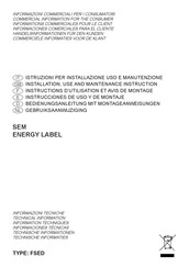 Dake FSED Installation, Use And Maintenance Instruction