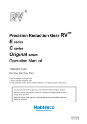 Nabtesco RV-100C Operation Manual