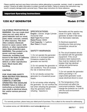 North American Tool 51769 Important Operating Instructions