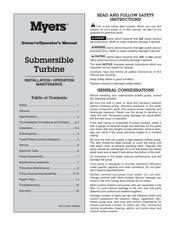MYERS 10T-750 Owner's/Operator's Manual