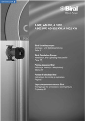 Biral AD 802 KW Installation And Operating Instructions Manual