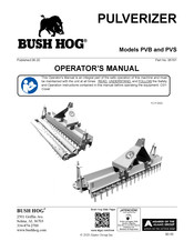 Alamo BUSH HOG PVS Operator's Manual