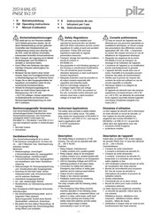 Pilz PNOZ X Series Operating Instructions Manual