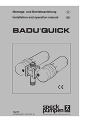 Speck pumpen BADU Quick 4 Installation And Operation Manual