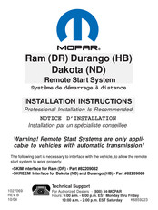 Mopar DR Installation Instructions Manual