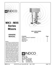 INDCO MX3-TV1 Owner's Manual