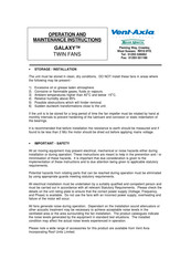 Vent-Axia GALAXY GRD4 Operation And Maintenance Instructions