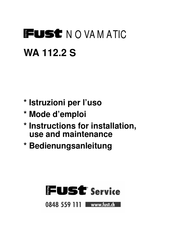 FUST WA 112.2 S Instructions For Installation, Use And Maintenance Manual
