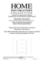 Home Decorators Collection WSHCCU Assembly Instructions Manual
