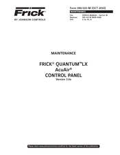 Johnson Controls FRICK QUANTUM LX AcuAir Maintenance Manual
